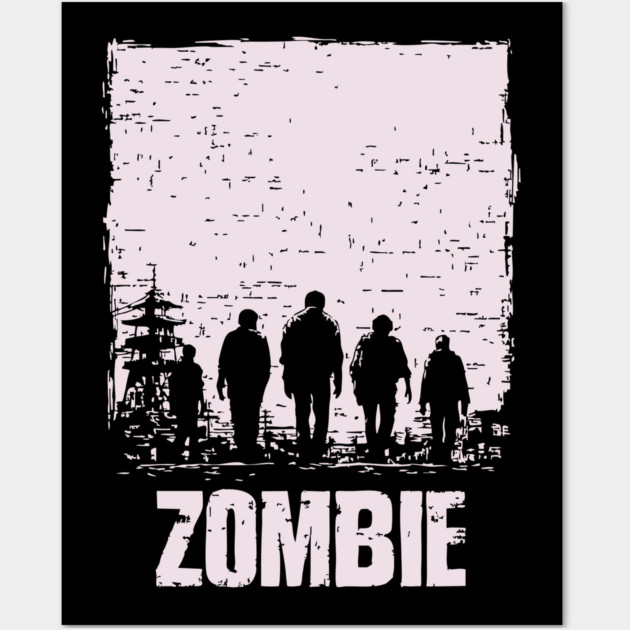 Zombie Apocalypse Horde Vintage Japanese Poster Art Wall Art by TuncGK