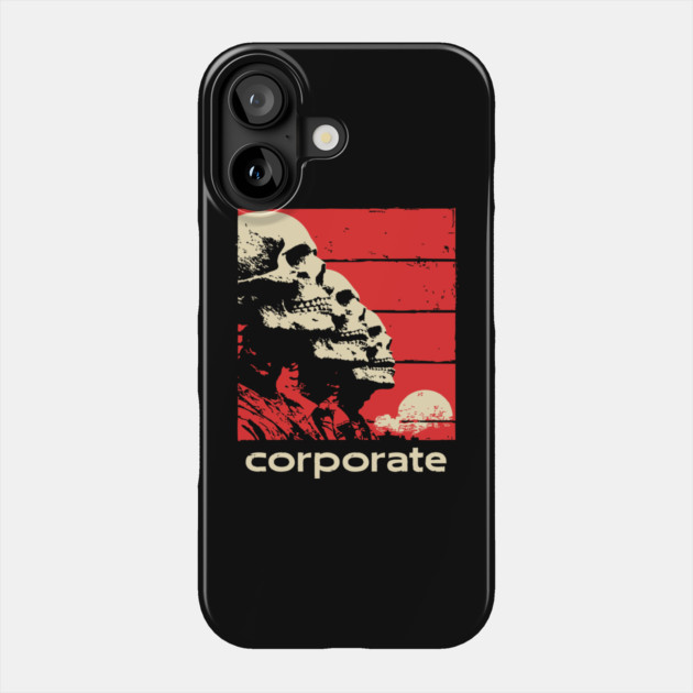 Corporate Drone Skeletons Satirical Horror Art Phone Case by TuncGK