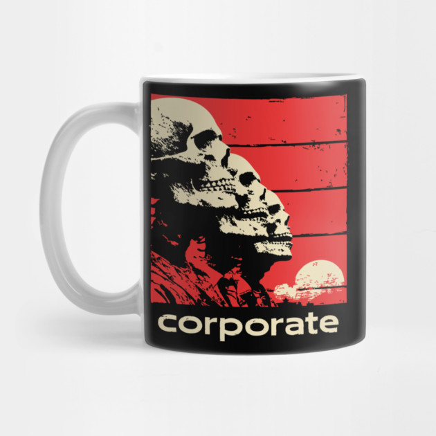 Corporate Drone Skeletons Satirical Horror Art by TuncGK