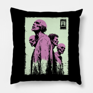 Aesthetic Zombie Horde in Pink Ukiyo-e Pop Art Pillow