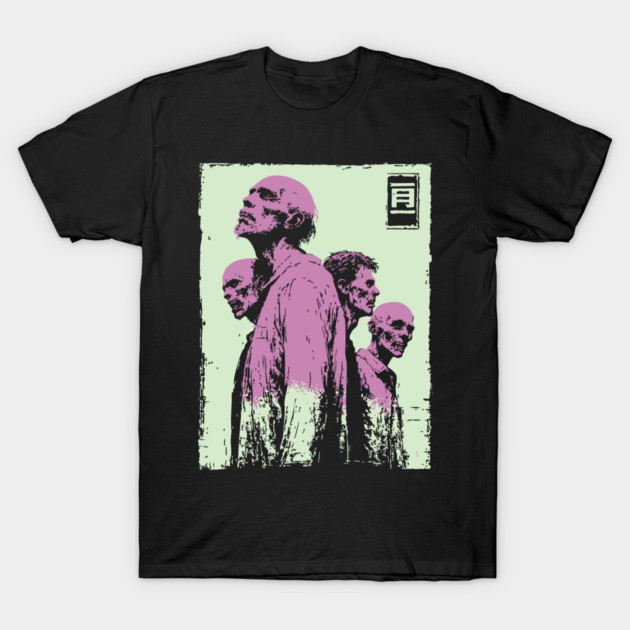 Aesthetic Zombie Horde in Pink Ukiyo-e Pop Art T-Shirt by TuncGK