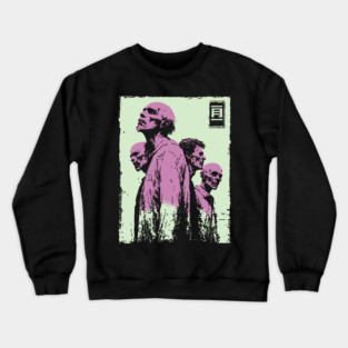 Aesthetic Zombie Horde in Pink Ukiyo-e Pop Art Crewneck Sweatshirt