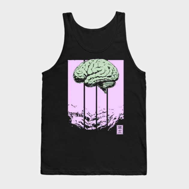 Surreal Walking Brain Abstract Horror Pop Art Tank Top by TuncGK