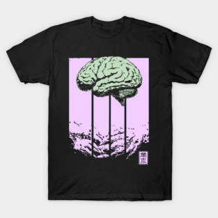 Surreal Walking Brain Abstract Horror Pop Art T-Shirt