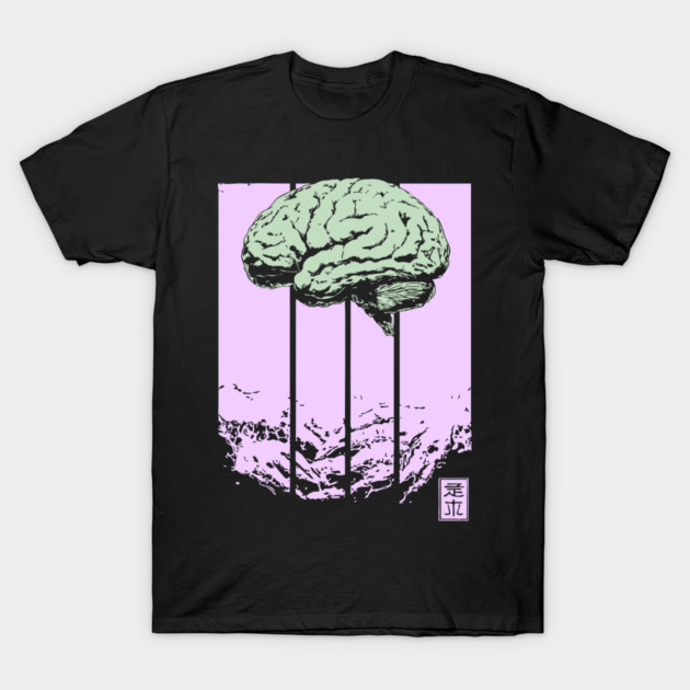 Surreal Walking Brain Abstract Horror Pop Art T-Shirt by TuncGK