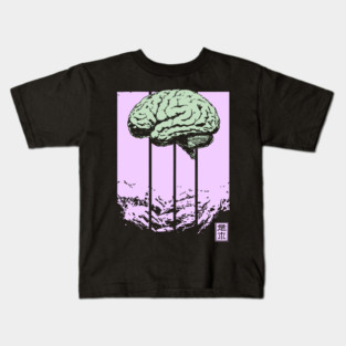 Surreal Walking Brain Abstract Horror Pop Art Kids T-Shirt