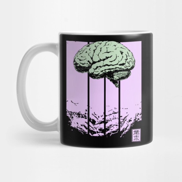 Surreal Walking Brain Abstract Horror Pop Art by TuncGK