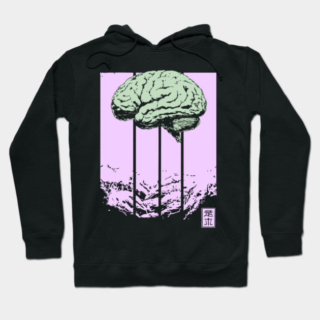 Surreal Walking Brain Abstract Horror Pop Art Hoodie by TuncGK