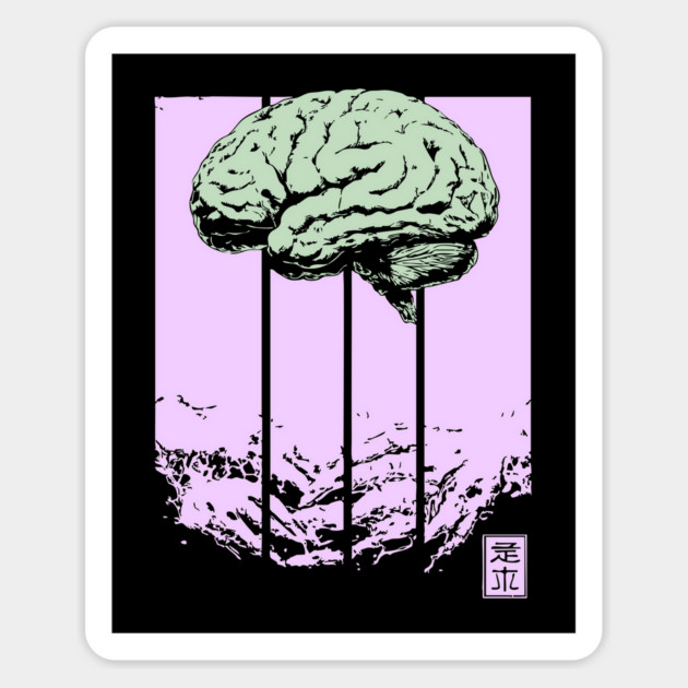 Surreal Walking Brain Abstract Horror Pop Art Magnet by TuncGK