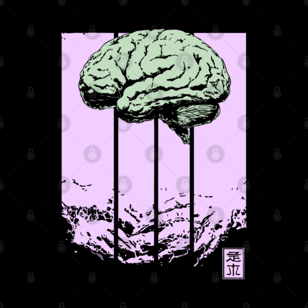 Surreal Walking Brain Abstract Horror Pop Art by TuncGK