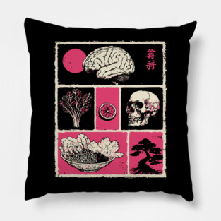 Macabre Anatomy Panels Japanese Manga Horror Art Pillow