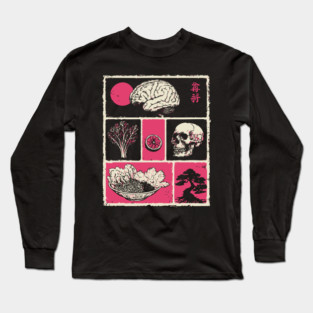 Macabre Anatomy Panels Japanese Manga Horror Art Long Sleeve T-Shirt