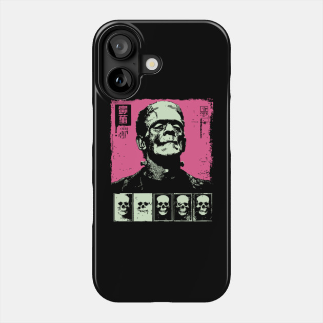 Pink Pop Art Frankenstein Monster Halloween Portrait Phone Case by TuncGK