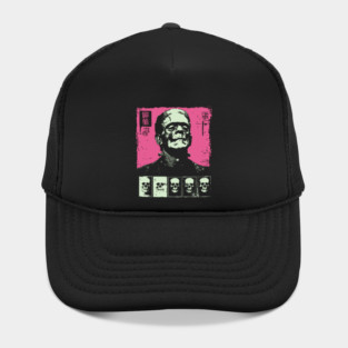 Pink Pop Art Frankenstein Monster Halloween Portrait Hat