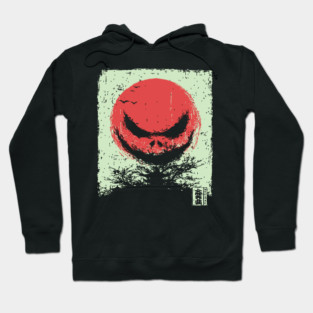 Demonic Rising Sun Minimalist Japanese Horror Hoodie