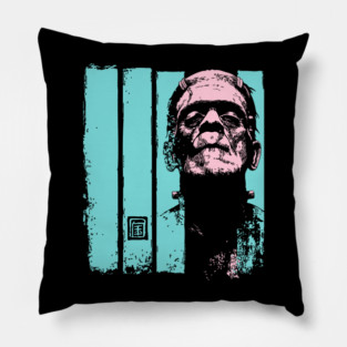 Intense Frankenstein Monster Ukiyo-e Horror Portrait Pillow