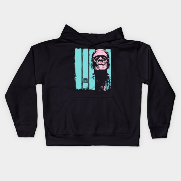 Intense Frankenstein Monster Ukiyo-e Horror Portrait Kids Hoodie by TuncGK