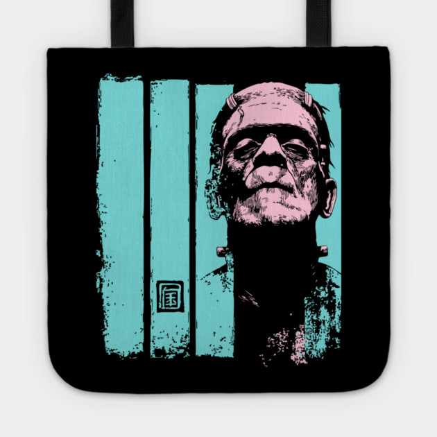 Intense Frankenstein Monster Ukiyo-e Horror Portrait Tote by TuncGK