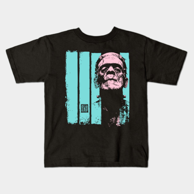 Intense Frankenstein Monster Ukiyo-e Horror Portrait Kids T-Shirt by TuncGK