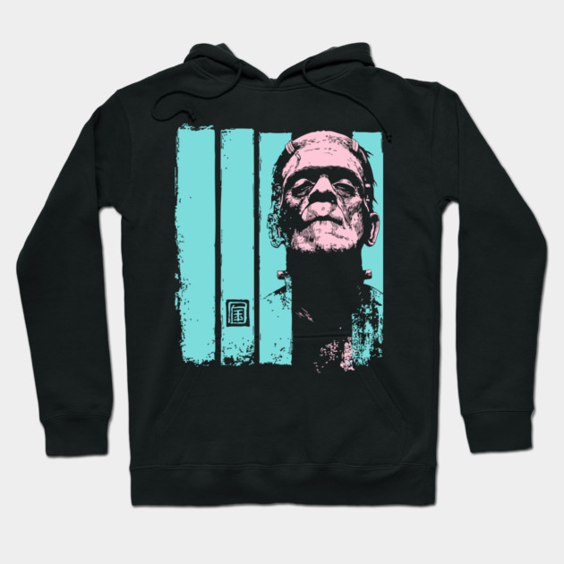 Intense Frankenstein Monster Ukiyo-e Horror Portrait Hoodie by TuncGK