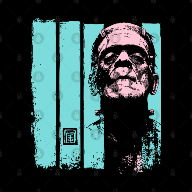 Intense Frankenstein Monster Ukiyo-e Horror Portrait by TuncGK