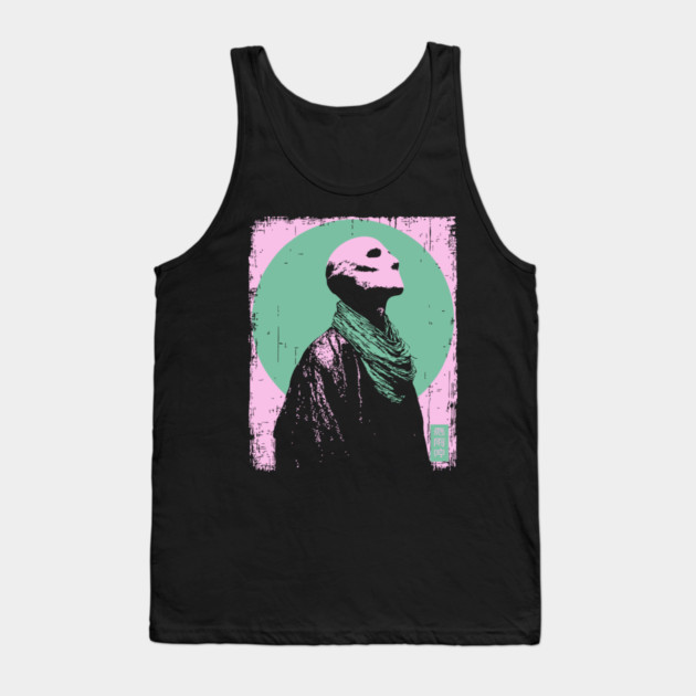 Zen Skeleton Monk Meditating Ukiyo-e Pop Art Tank Top by TuncGK