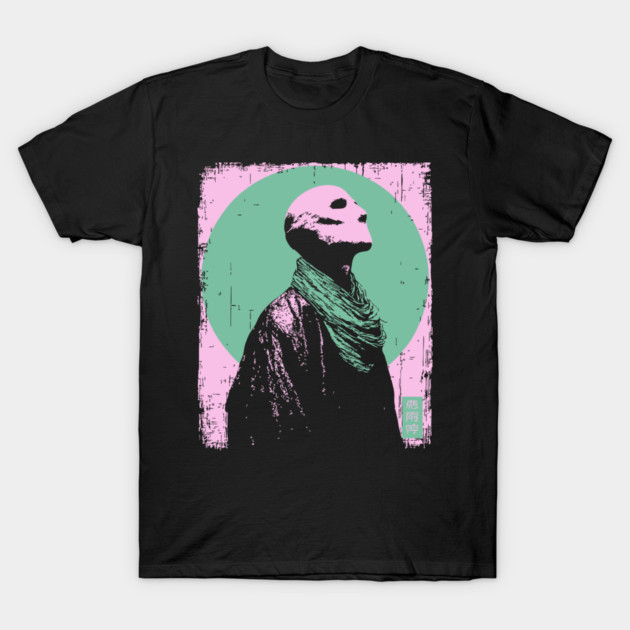 Zen Skeleton Monk Meditating Ukiyo-e Pop Art T-Shirt by TuncGK