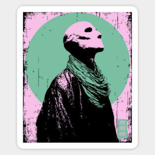 Zen Skeleton Monk Meditating Ukiyo-e Pop Art Sticker