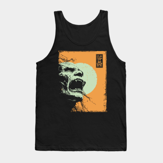 Desperate Zombie Portrait Expressive Ukiyo-e Horror Tank Top by TuncGK