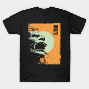 Desperate Zombie Portrait Expressive Ukiyo-e Horror T-Shirt