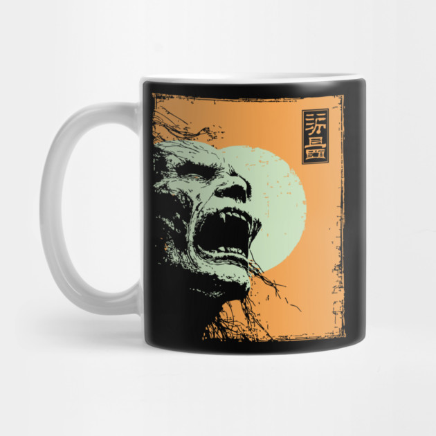 Desperate Zombie Portrait Expressive Ukiyo-e Horror by TuncGK