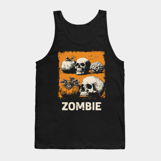 Zombie Horror Still Life Vintage Halloween Art Tank Top by TuncGK