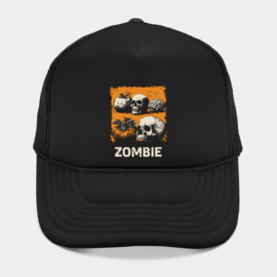 Zombie Horror Still Life Vintage Halloween Art Hat