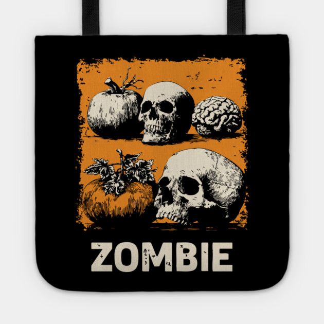 Zombie Horror Still Life Vintage Halloween Art Tote by TuncGK
