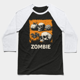 Zombie Horror Still Life Vintage Halloween Art Baseball T-Shirt