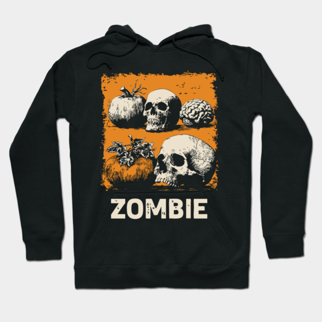 Zombie Horror Still Life Vintage Halloween Art Hoodie by TuncGK
