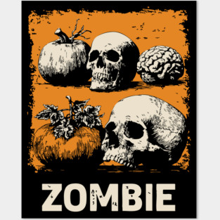 Zombie Horror Still Life Vintage Halloween Art Posters and Art