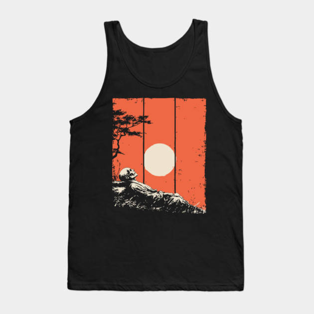 Dying Samurai in the Sunset Ukiyo-e Horror Art Tank Top by TuncGK