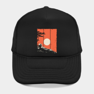 Dying Samurai in the Sunset Ukiyo-e Horror Art Hat