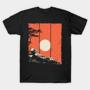 Dying Samurai in the Sunset Ukiyo-e Horror Art T-Shirt