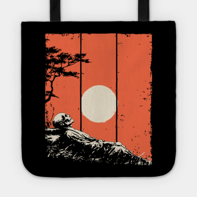 Dying Samurai in the Sunset Ukiyo-e Horror Art Tote by TuncGK