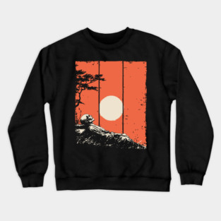 Dying Samurai in the Sunset Ukiyo-e Horror Art Crewneck Sweatshirt