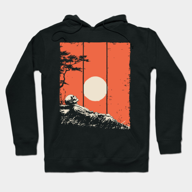 Dying Samurai in the Sunset Ukiyo-e Horror Art Hoodie by TuncGK