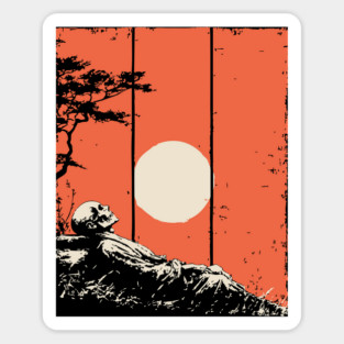 Dying Samurai in the Sunset Ukiyo-e Horror Art Magnet