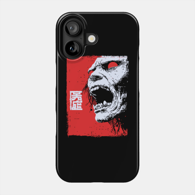 Screaming Undead Zombie Retro Japanese Horror Design Phone Case by TuncGK