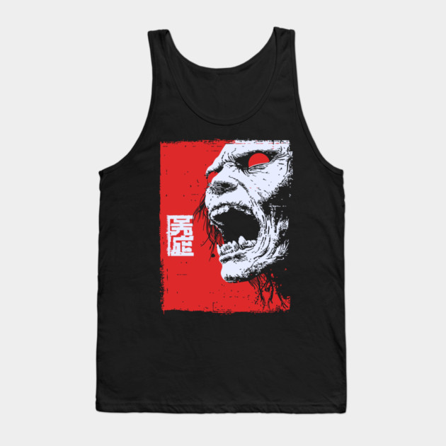 Screaming Undead Zombie Retro Japanese Horror Design Tank Top by TuncGK