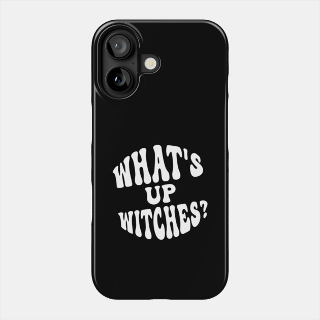 What’s Up Witches? Funny Retro Halloween Wordplay Phone Case by Butter Creative