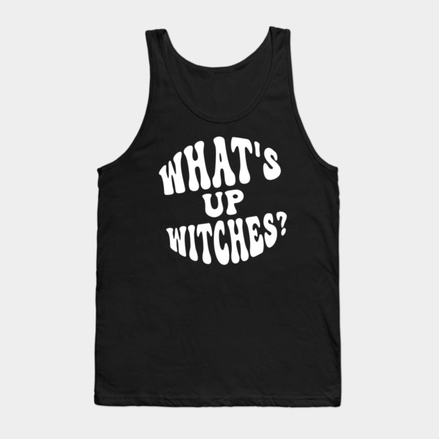 What’s Up Witches? Funny Retro Halloween Wordplay Tank Top by Butter Creative