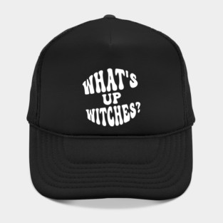 What’s Up Witches? Funny Retro Halloween Wordplay Hat