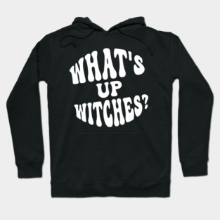 What’s Up Witches? Funny Retro Halloween Wordplay Hoodie